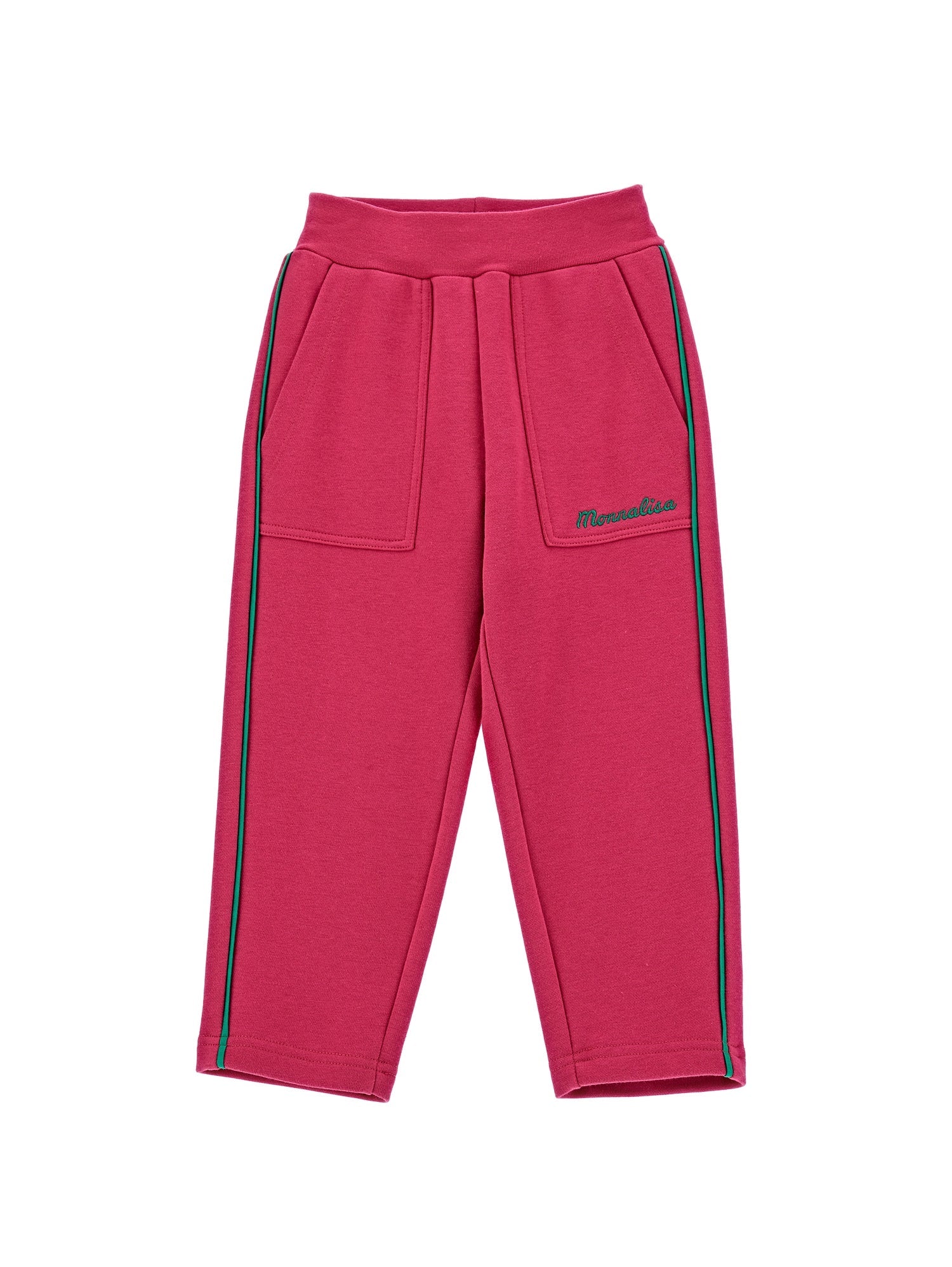 Girls | Fleece Trousers With Piping | Rose Violet
