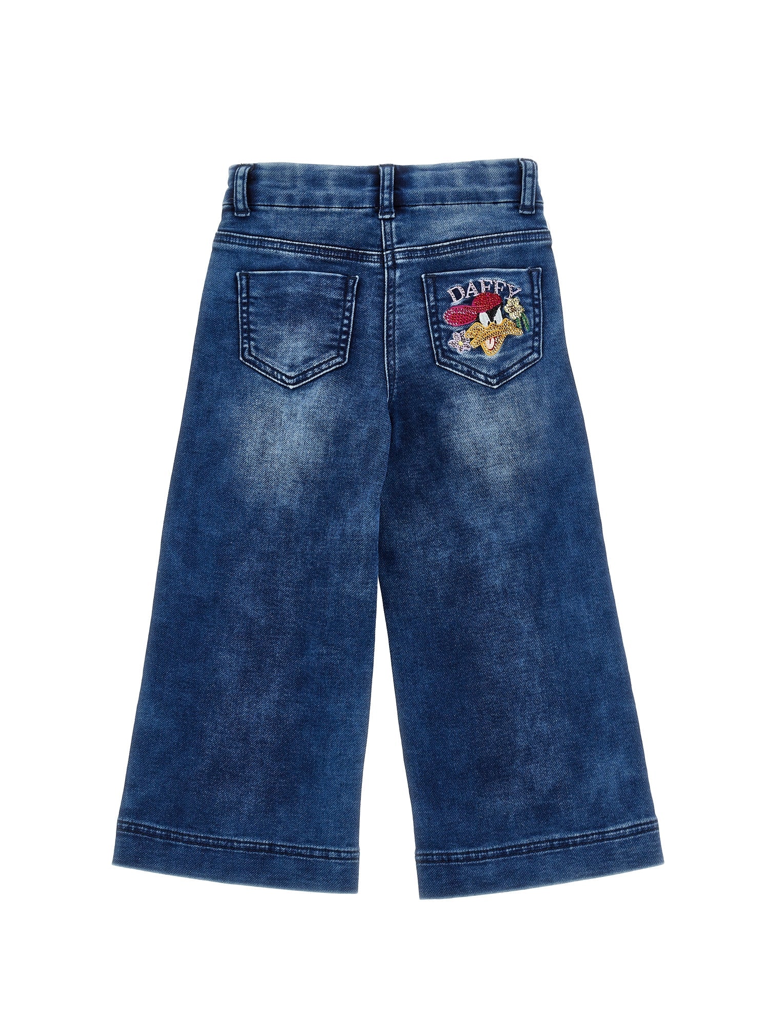 Girls | Daffy Duck Fleece Trousers | Stone Denim Blue