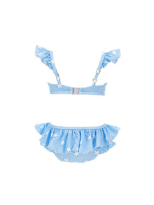 Girls | Minnie Stretch One-Piece Swimsuit | Sky Blue/White