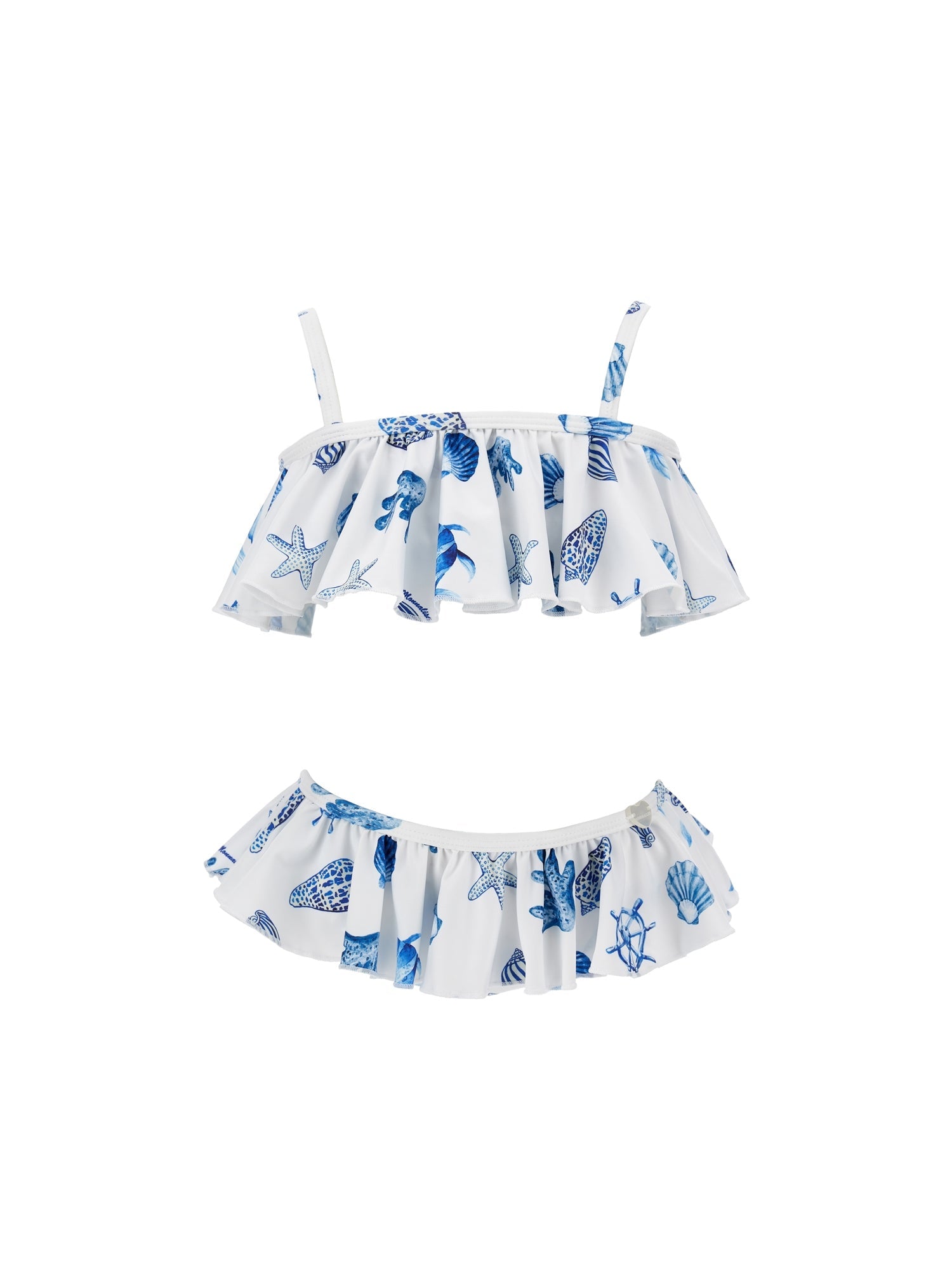 Girls | Marine Two-Piece Stretch Swimsuit | White/Bluette