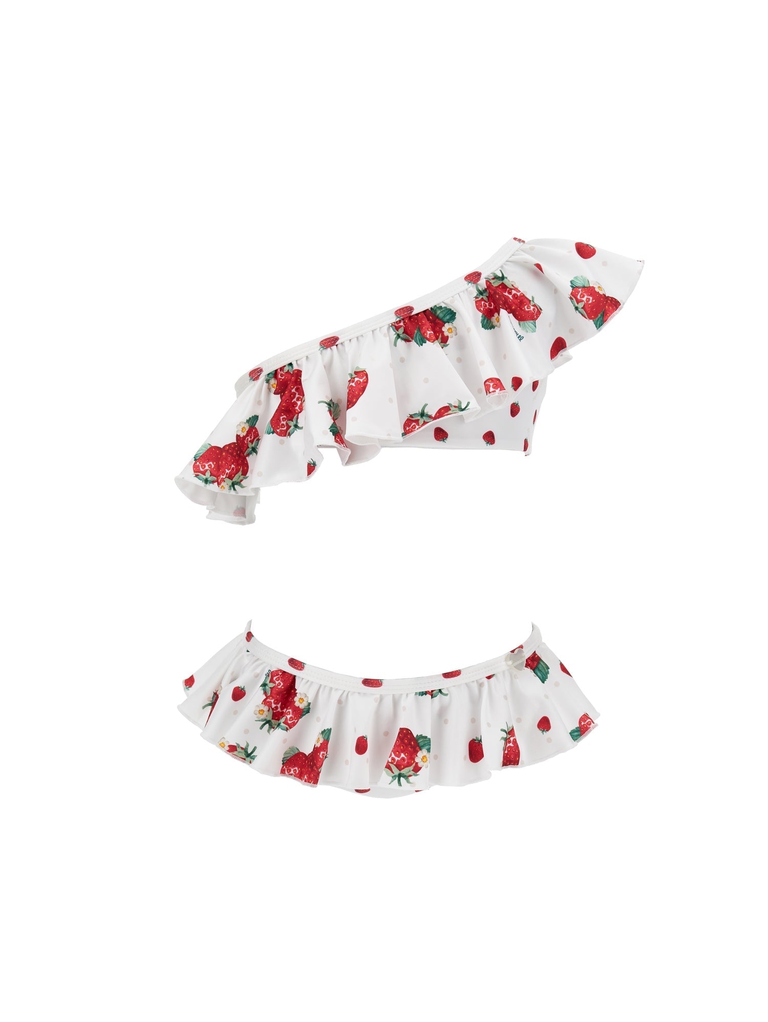 Girls | Strawberry Two-Piece Swimsuit | White/Red