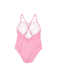Girls | Barbie One-Piece Swimsuit And Sarong Set | White/Fuchsia