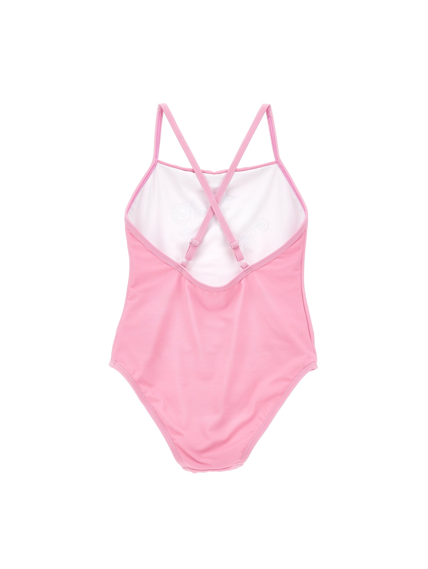 Girls | Barbie One-Piece Swimsuit And Sarong Set | White/Fuchsia