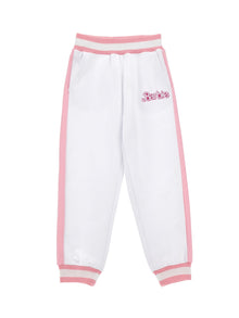 Girls | Barbie Cotton Fleece Joggers | White