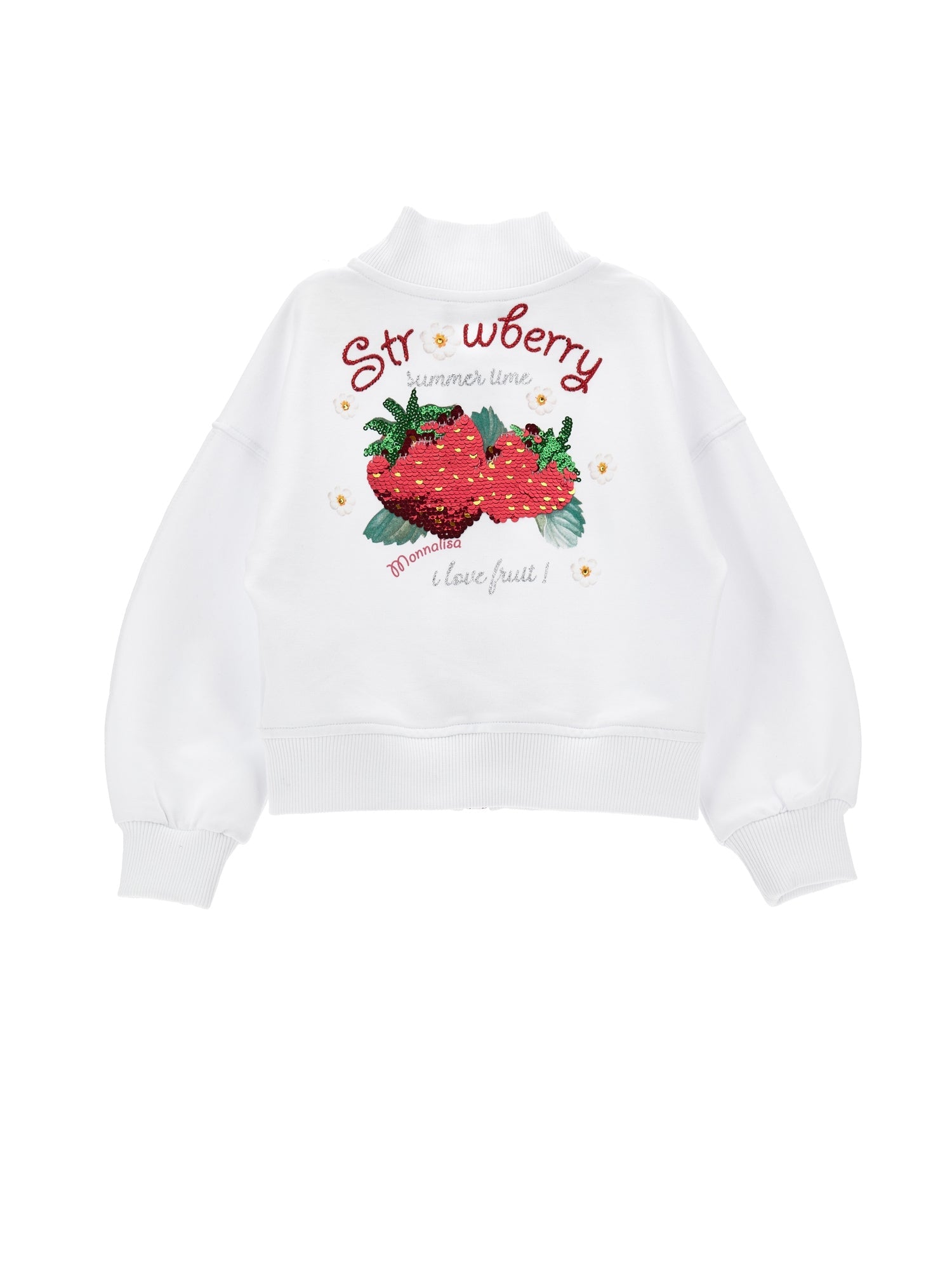 Girls | Open Sweatshirt With Sequins | White