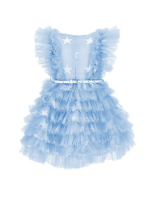 Girls | Tulle Dress With Ruffles | Sky Blue
