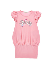 Girls | Barbie Stretch Jersey Dress | Peach Pink