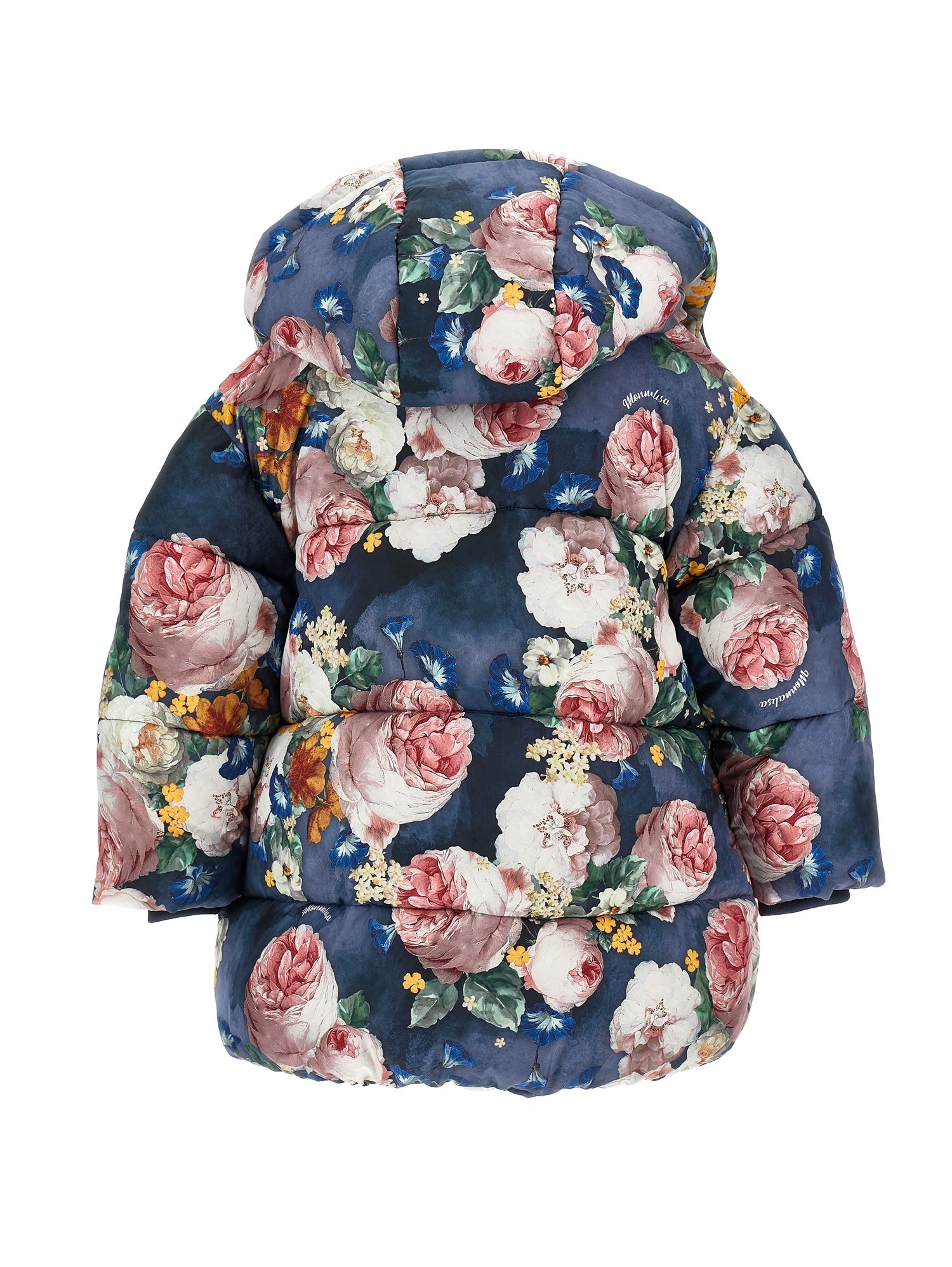Girls | Baroque Rose Padded Jacket | Blue/Multicolor