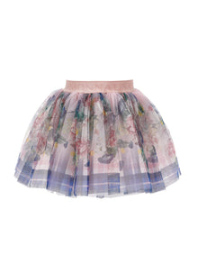 Girls | Baroque Rose Tulle Skirt | Onion/Multicolor