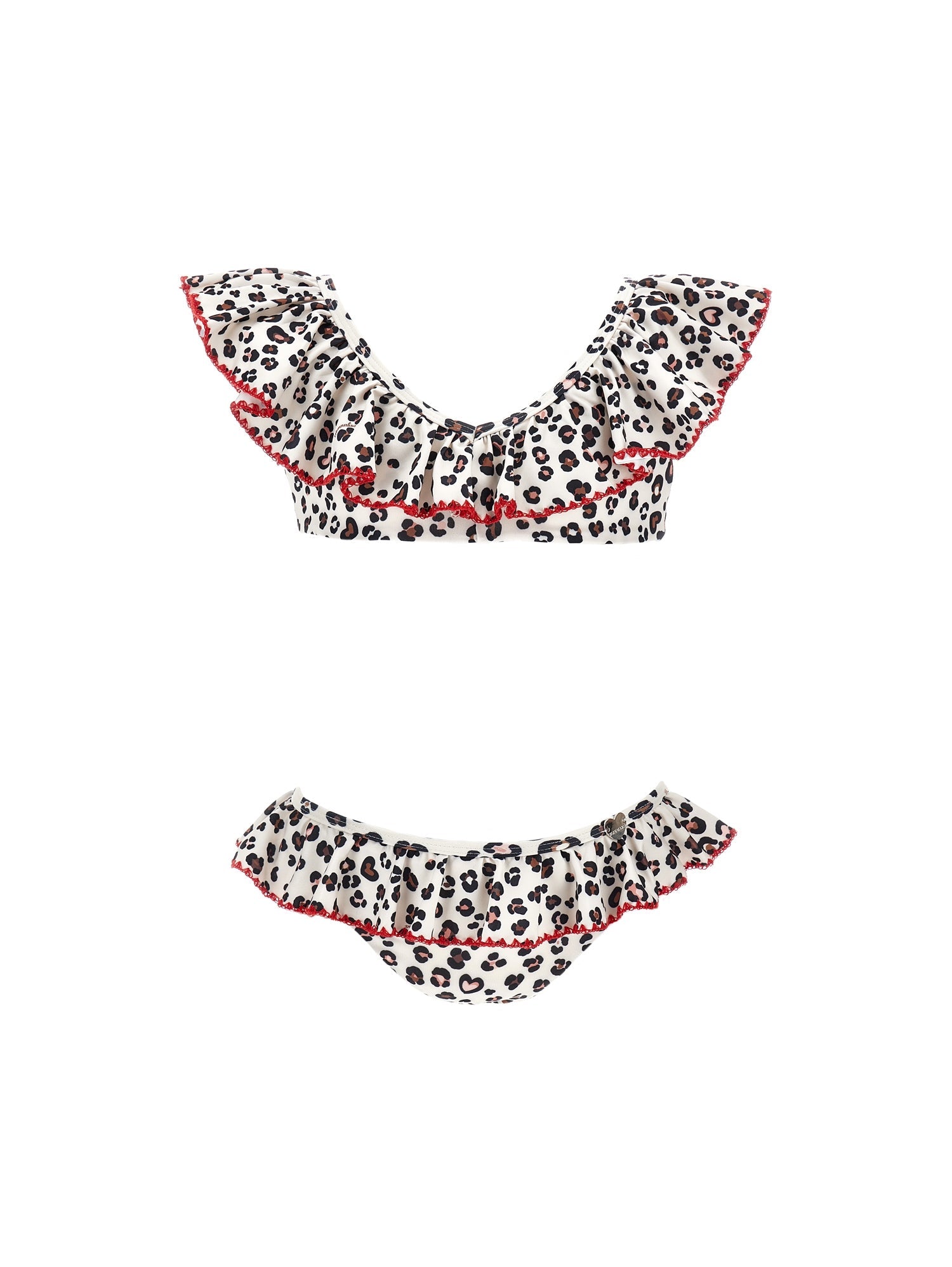 Girls | Animal Print Bikini With Ruffles | Leopard Print