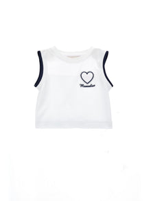 Girls | Piquet Tennis Style Tank Top | White/Blue