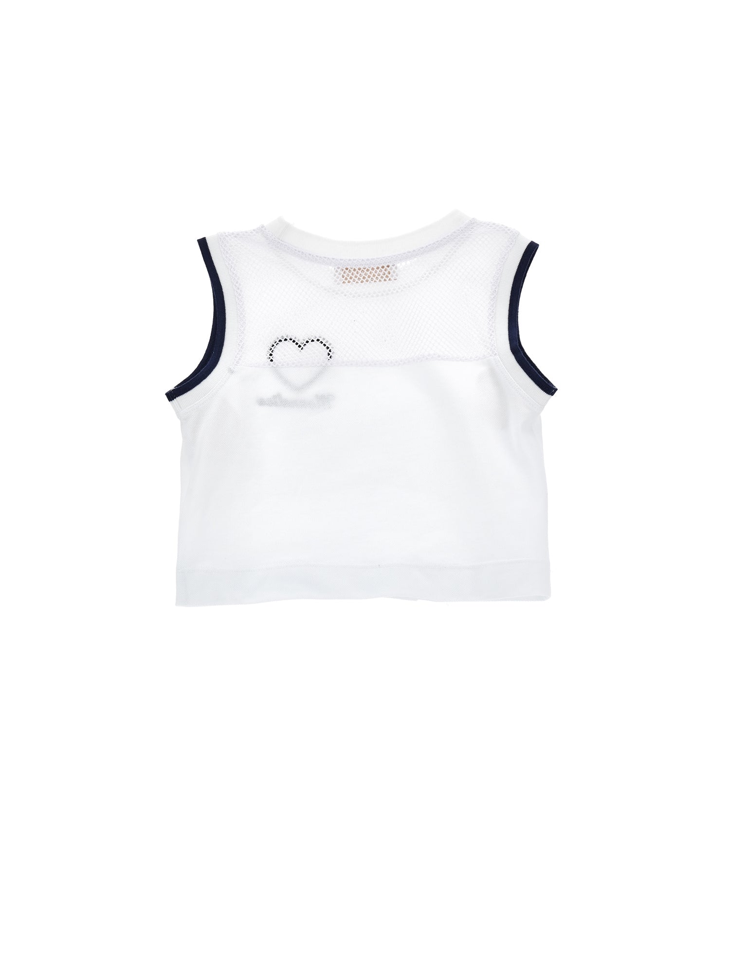 Girls | Piquet Tennis Style Tank Top | White/Blue