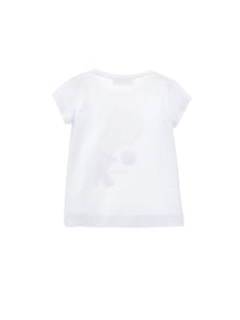 Girls | Glitter Racket T-Shirt | White/Blue
