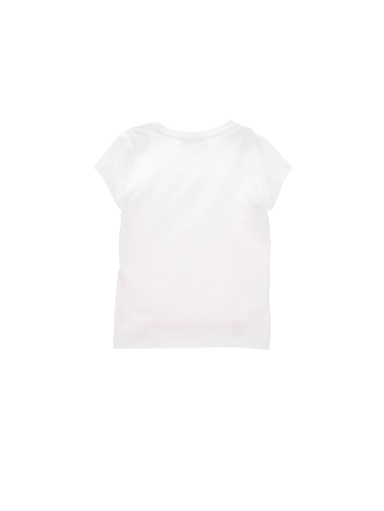Girls | Two-Tone Cotton T-Shirt With Rhinestones | White/FairyTale Pink