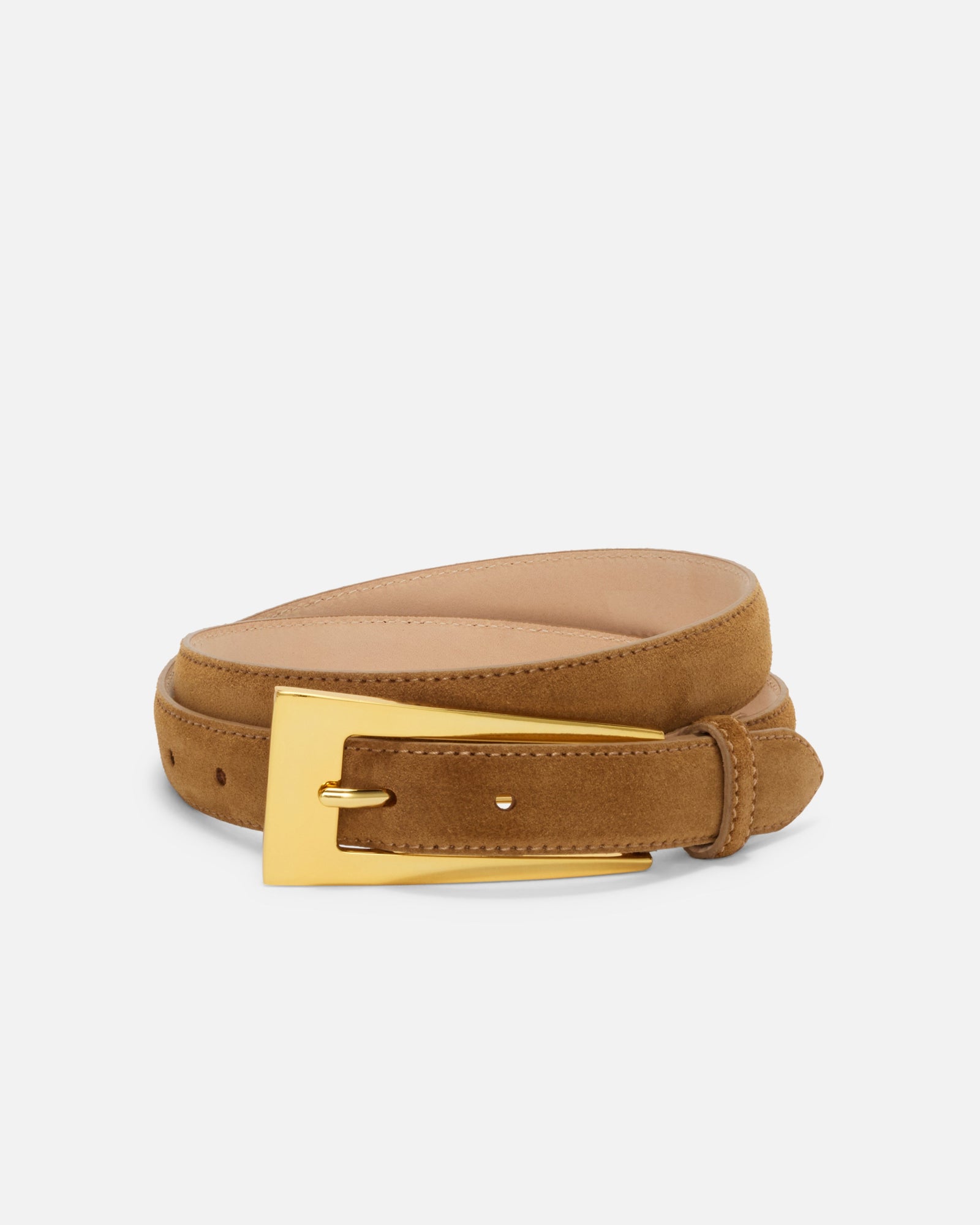 No. 10 Belt | Caramel Suede/Gold