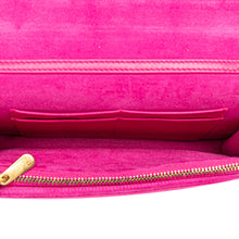Dior | Pre-Owned Lambskin Cannage DiorAddict Wallet on Chain | Pink/Hot Pink