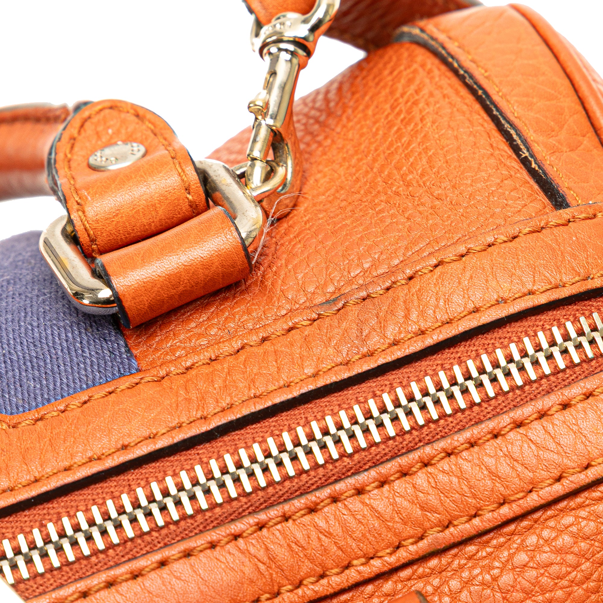 Gucci | Pre-Owned Small Leather Web Joy Boston Bag | Orange