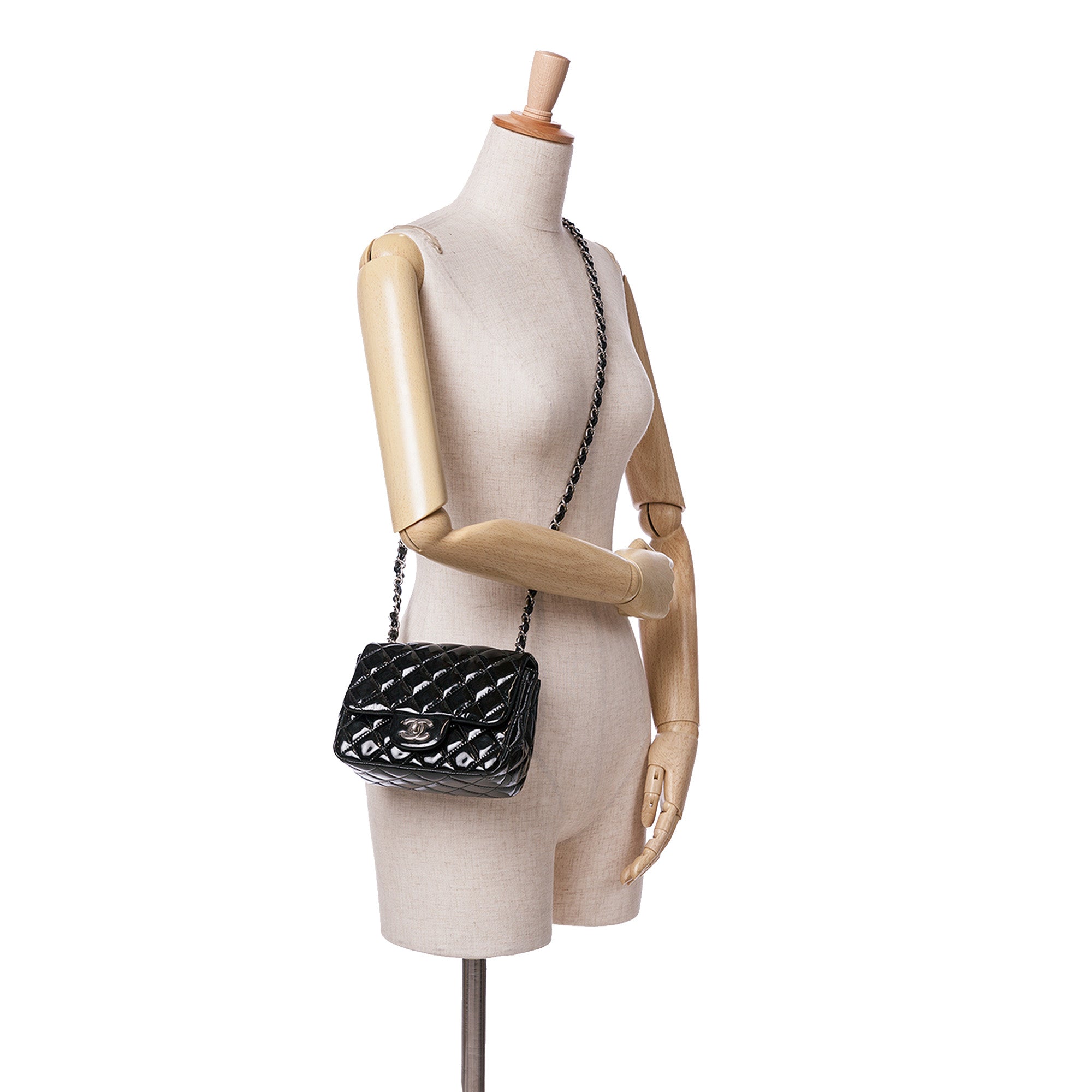 Chanel | Pre-Owned Mini Square Classic Patent Single Flap - VIII | Black