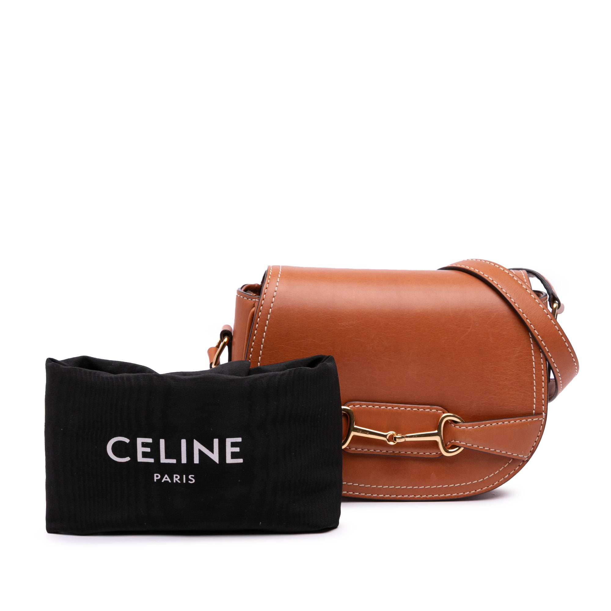 Celine | Pre-Owned Small Leather Crecy Flap Crossbody | Brown