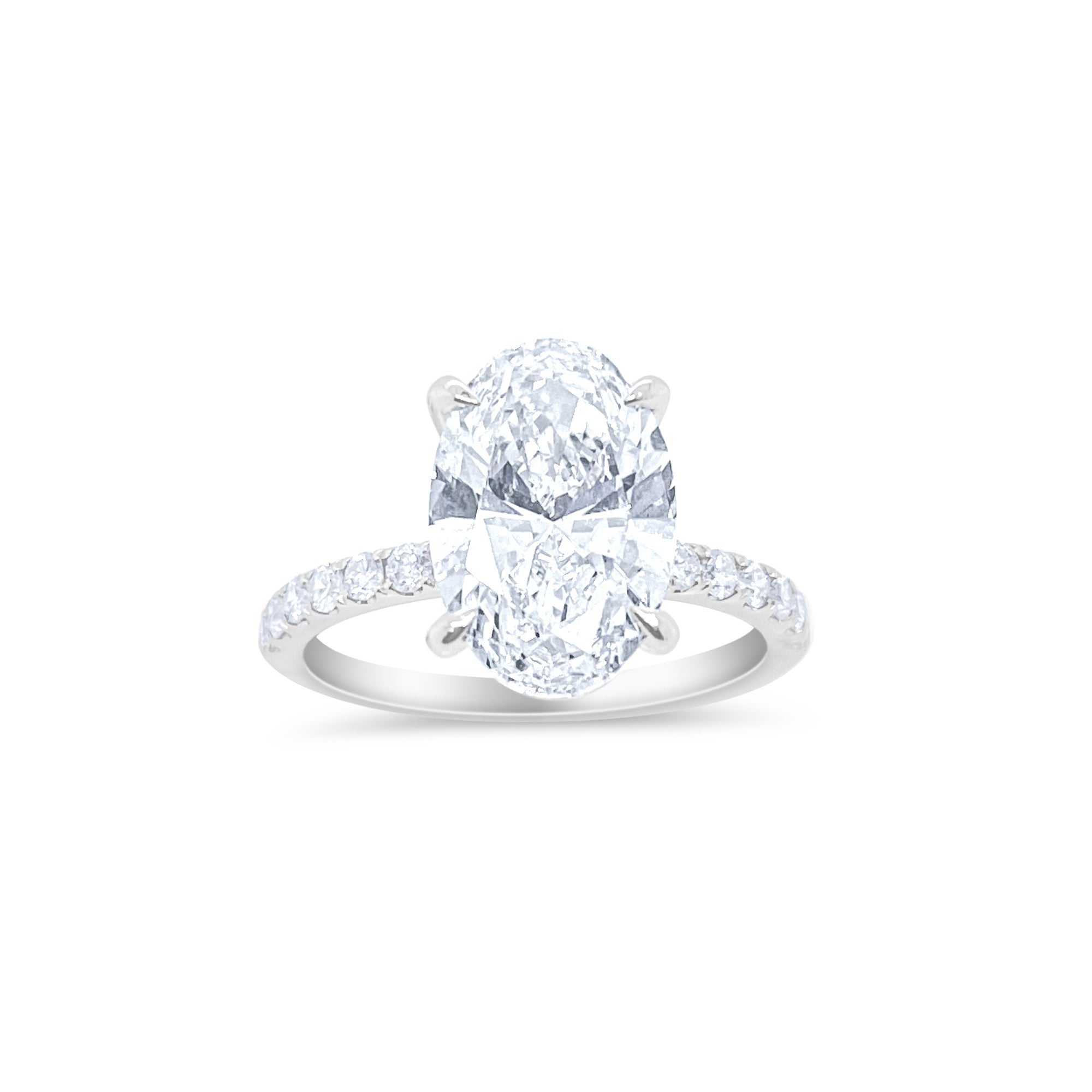 3 Carat Lab Grown Oval Diamond Ring | Silver