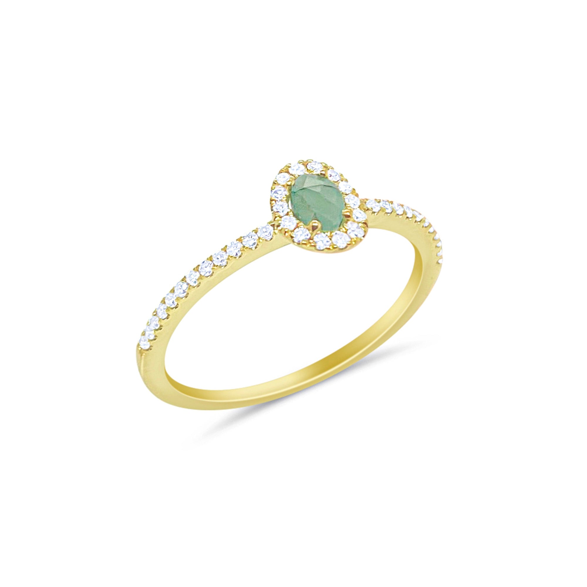 Dainty Yellow Gold And Emerald Ring | Yellow Gold