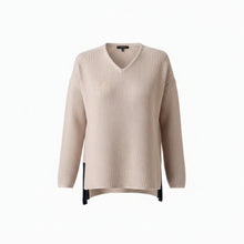 Zoe Sweater | Light Taupe/Navy