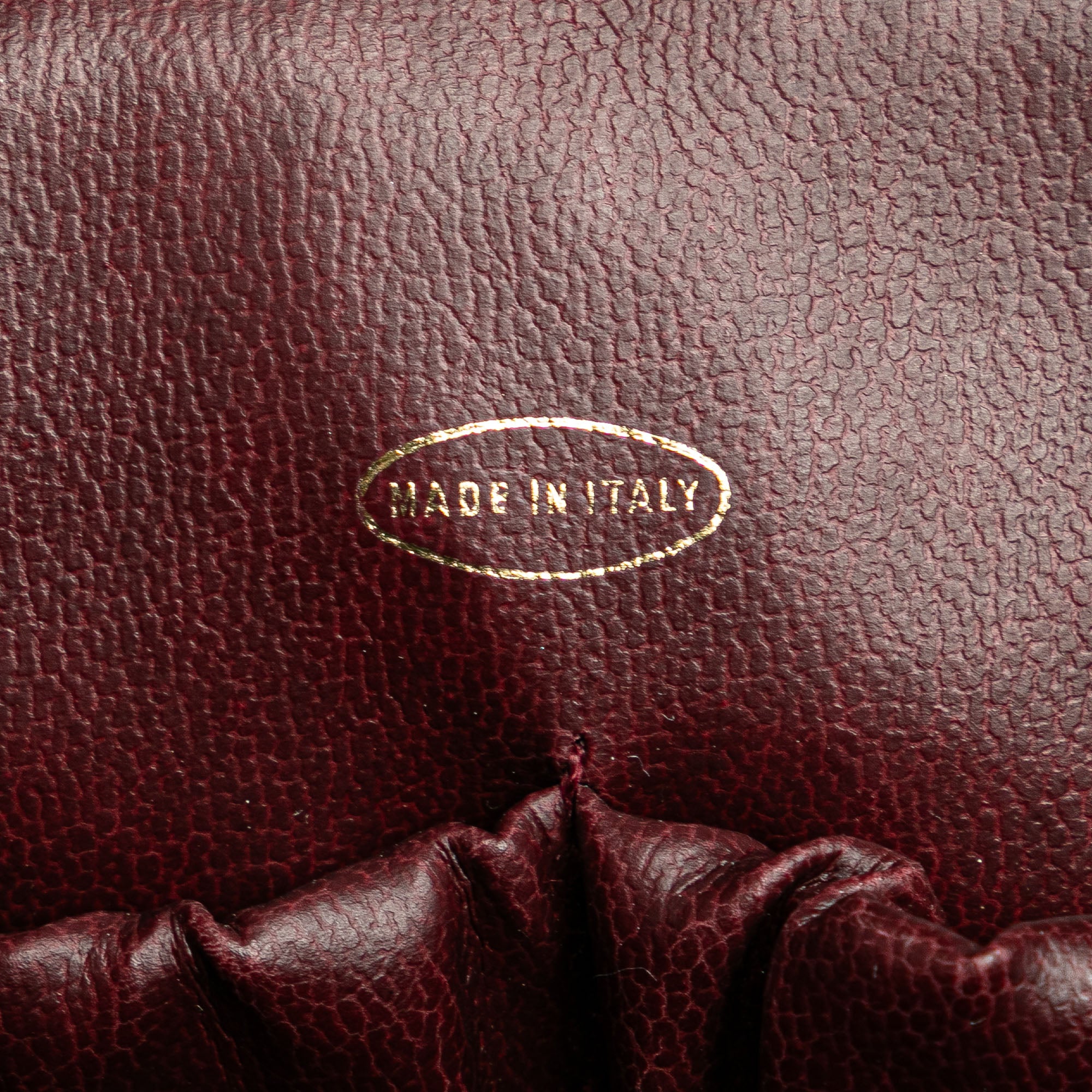 Chanel | Pre-Owned CC Caviar Pouch | Red/Burgundy