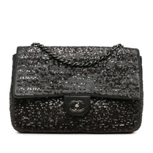 Chanel | Pre-Owned Jumbo Sequined Lambskin Moonlight On Water Flap | Black