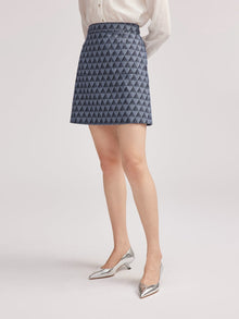 Minimalist Print Skirt | Blue