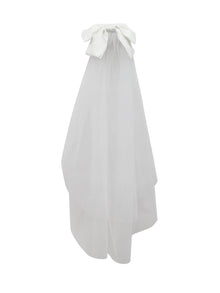 Wedding Veil With Satin Bow | White