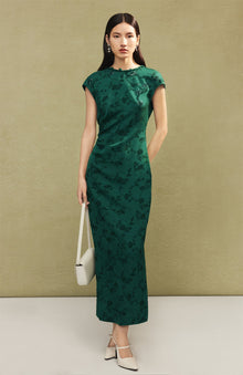 Chinese Style Silk Qipao Dress | Green