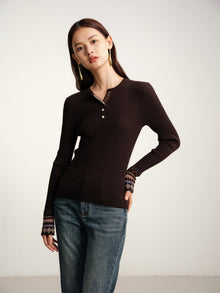 Yak Wool Ethnic Style Pullover | Brown