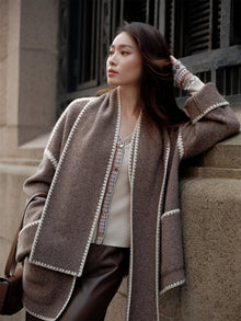 Yak Cashmere Loop Knit Coat | Camel