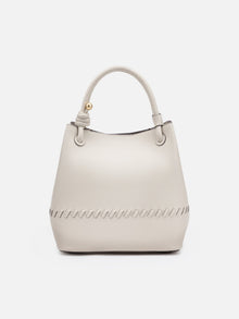 Lucky Woven Bucket Soft Bag | White
