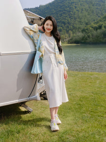 A-line Denim Skirt | White