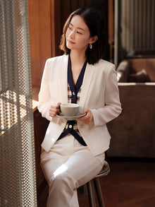 Ice Crack Blazer | White