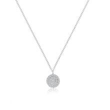 14Kt Yellow And White Gold Diamond Disc Necklace | White Gold