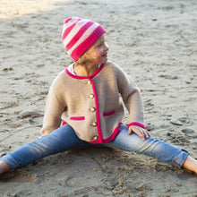 Salzburg Cardigan | Sand/Hot Pink