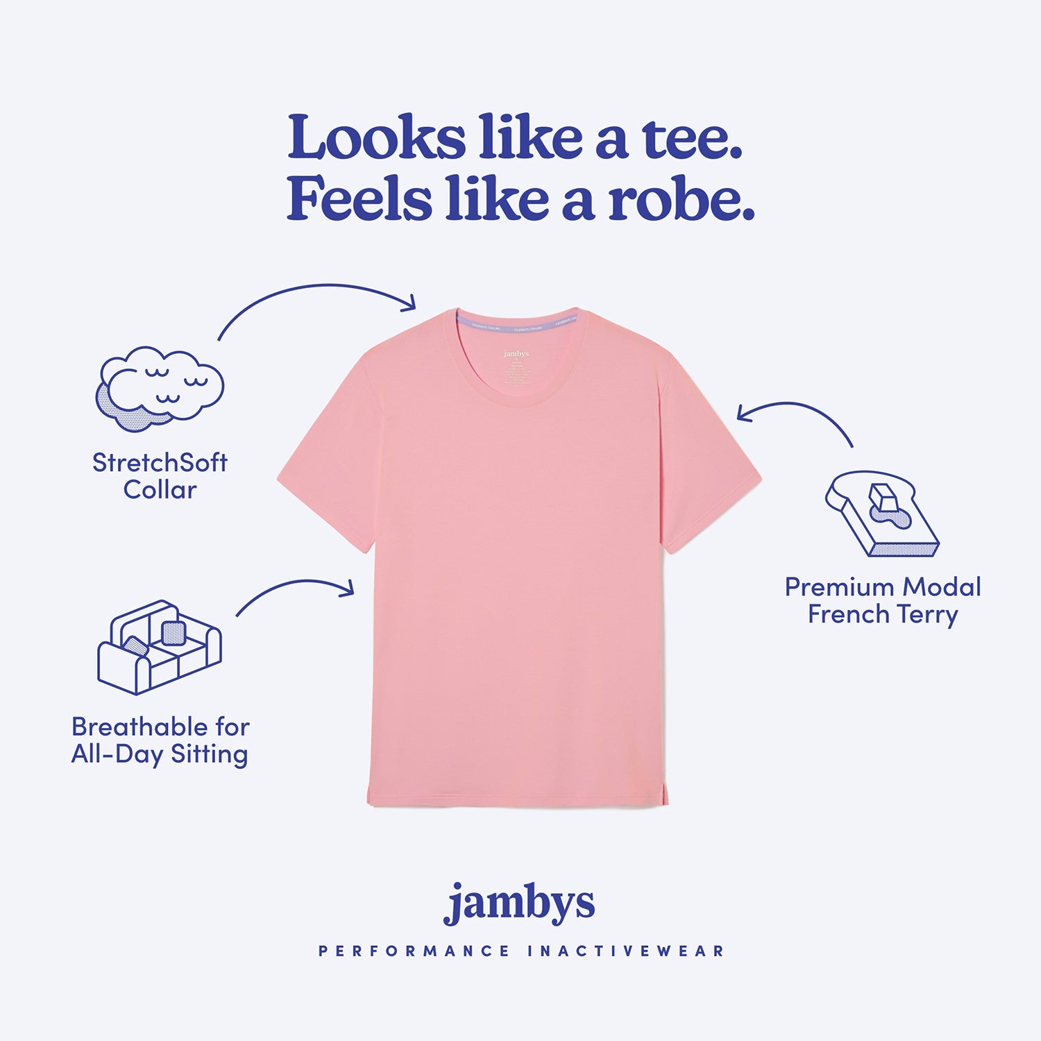 Modal French Terry Lounge Tee | Flamingo