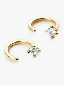 Cassie Hoop Earrings | 14K Gold on Sterling Silver | Cubic Zirconia