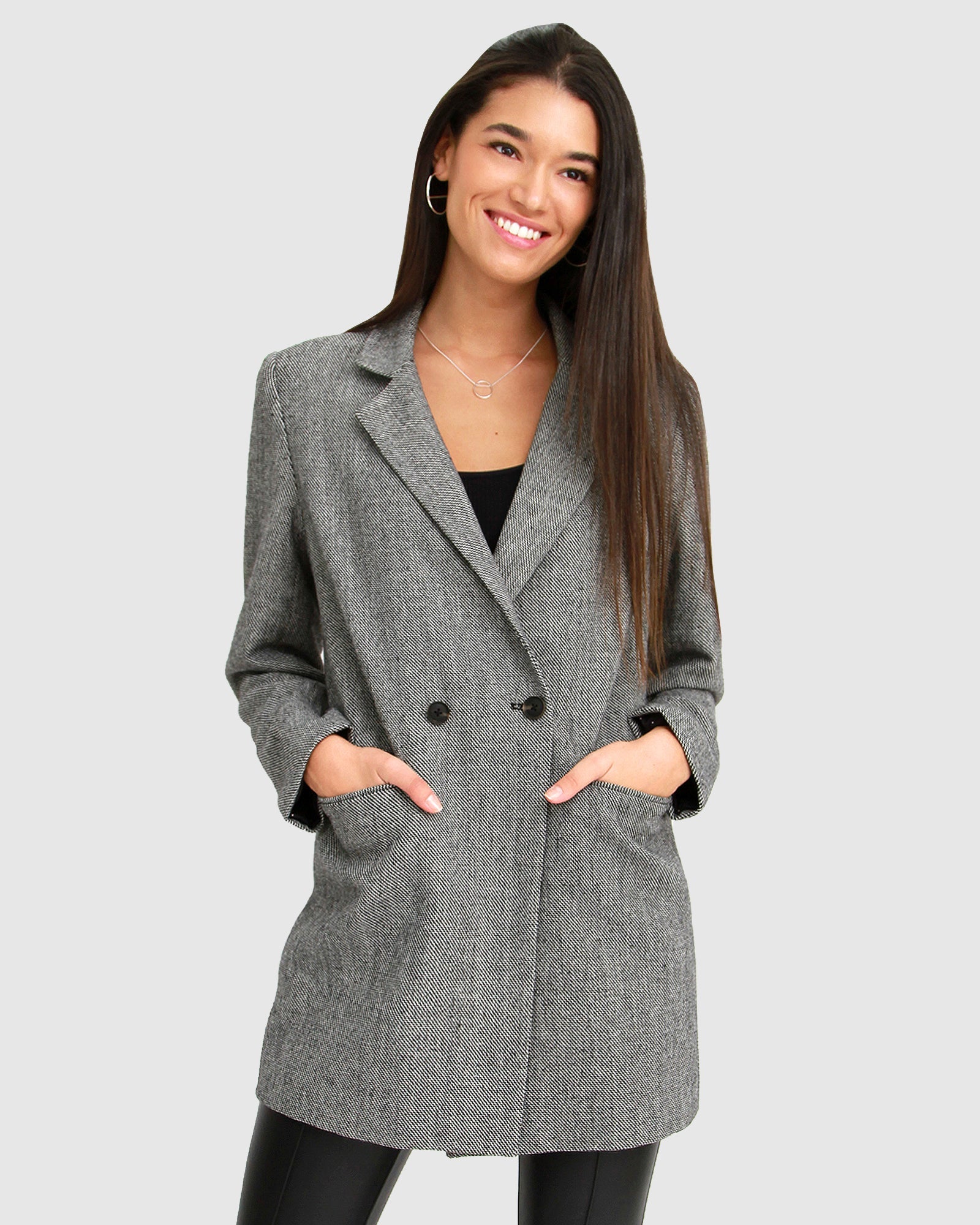 Women | Kensington Wool Blend Oversized Blazer | Grey