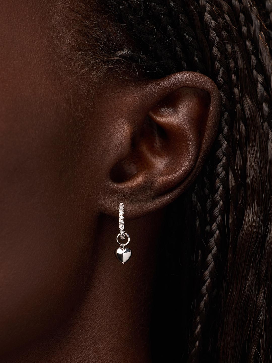 Rhodium Plated Hearts Love Silver Earring Charms For Women Ana Luisa Heart Charms Silver