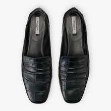 still image of the grace loafer in green croc 