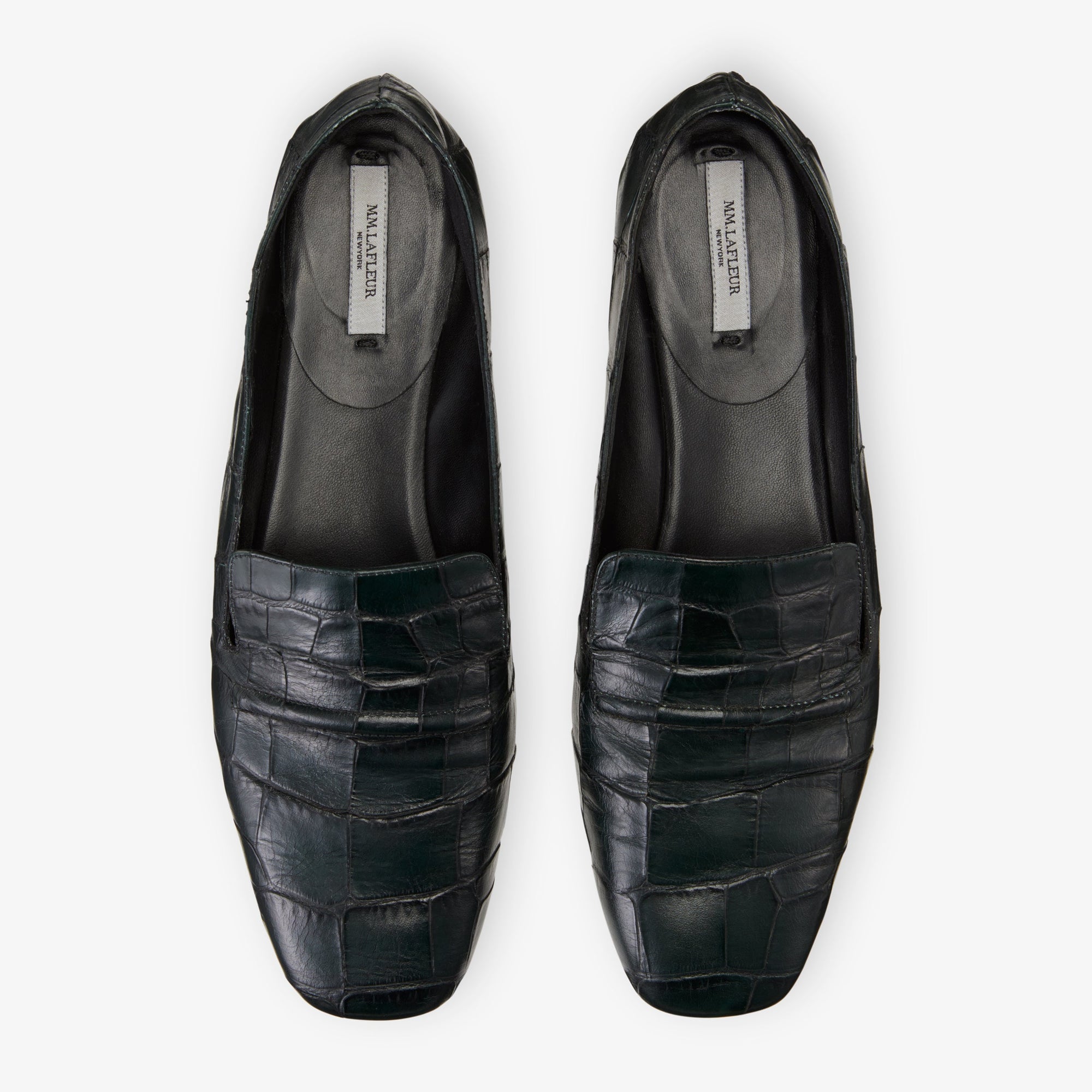 still image of the grace loafer in green croc 