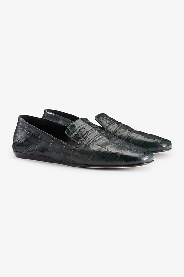 still image of the grace loafer in green croc  | Grid
