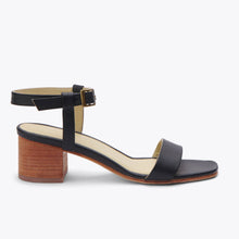 Lucia Block Heel Sandal Black Women's Leather Sandal Nisolo