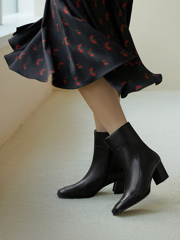Square Toe Boots | Black