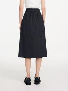 A-Line Midi Skirt | Black