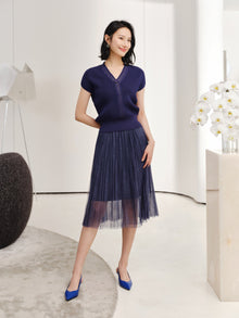 Mesh Skirt | Navy