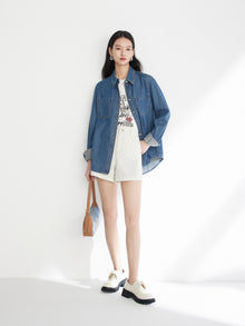 Denim Shorts | White